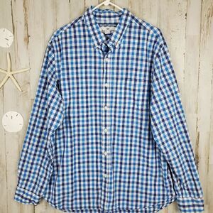 Old Navy Button Down Shirt Blue Check Size XL